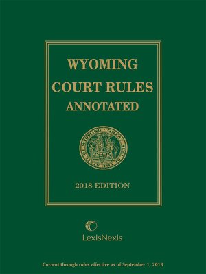 cover image of Wyoming Court Rules Annotated